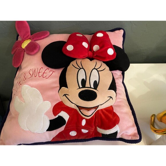 Disney Minnie Mouse Throw Pillow Quited Satin - Picture 1 of 2